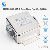 Filtre EMI triphasé quatre fils QEMC5-C42-50A-D, type terminal, 50A 250/440VAC 50/60Hz pour la réduction des interférences électromagnétiques des onduleurs