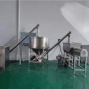 Small project screw conveyor mixer package production line/300-500kg capacity powder conveying and stirring machine