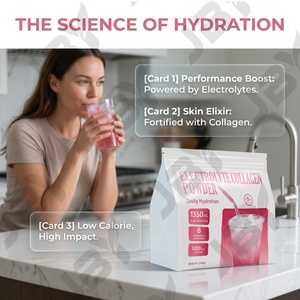 Poudre d'<span class=keywords><strong>électrolyte</strong></span>s et de collagène JBY GMP OEM à livraison rapide, hydratation, récupération musculaire, boisson nutritionnelle sportive - Product Image 5
