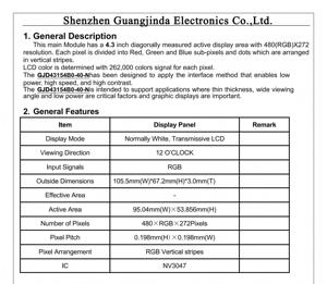 4.3 inch 480x272 TFT <span class=keywords><strong>LCD</strong></span> hiển thị màn hình mô-đun Bảng điều chỉnh 4.3-inch hiển thị mô-đun - Product Image 6