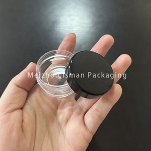 Contenants cosmétiques ronds en plastique transparent rose de 10 g ISMAN avec couvercles à vis pour soins de la peau, crème pour les yeux et poudre libre - Product Image 4
