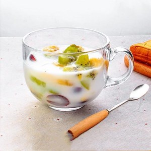 Taza de Vidrio Grande de 450 ml (15 oz), <span class=keywords><strong>Tazas</strong></span> de Café de Vidrio de Pared Simple con Asa y Cuchara, <span class=keywords><strong>Tazas</strong></span> de Vidrio Transparente para Café, Té con Leche - Product Image 2