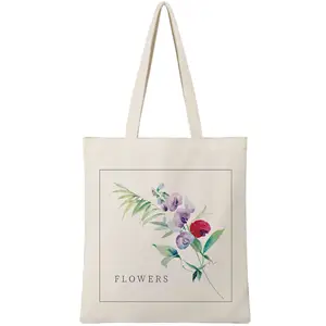 Fashion Versatile Canvas Bag Foldable Cotton Canvas Reusable Shopping Cotton Bag