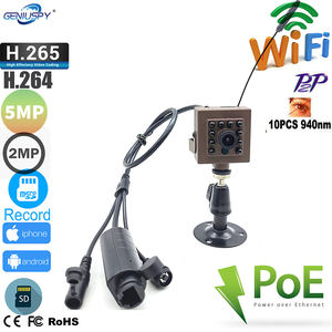 Mini caméra wi-fi infrarouge POE, 5mp/1080P, IP, sans fil, avec port carte TF/P2P, convertisseur IR 940nm, Led avec Double support Audio, Camhipro - Product Image 2