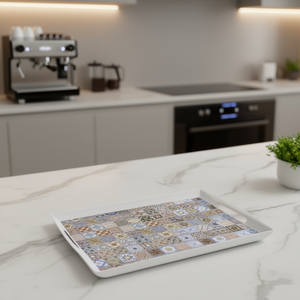 Zeller Present Melamine <b>Tray</b> Mosaic Pattern Decorative <b>Serving</b> <b>Tray</b> 12x18 Inches - Product Image 3