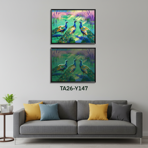 Arte Abstracto de Pared con Luz LED, Diseño Geométrico de Animales, Cuadro Enmarcado Moderno para Sala de Estar, Pintura Grande para Colgar en la Pared - Product Image 1