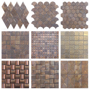 Mosaïque de carreaux longs en bronze antique - Décoration murale texturée rustique pour bureau, cuisine, salle de bain, crédence - Product Image 5