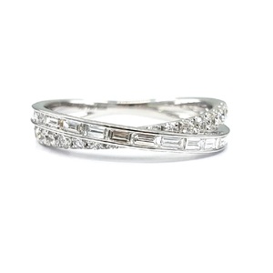 Bague de mariage en or blanc massif 18 carats avec diamant véritable taille brillant, sertie clos, tendance, vente en gros Hong Kong, pour fête et anniversaire KING - Product Image 1