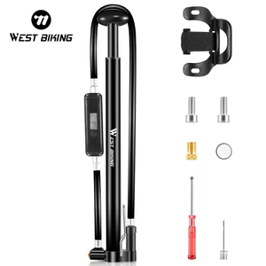 Bomba de Bicicleta de Montaña WEST BIKING de Aleación de Aluminio SV/AV, 160 PSI, Bomba Eléctrica Portátil para Bicicleta de Montaña y Carretera con Accesorios - Product Image 1