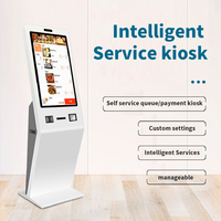 Kiosque de file d'attente pour banque/hôpital/gouvernement électronique de 17 pouces avec clavier/imprimante thermique/scanner de code QR machine à billets à numéro de jeton