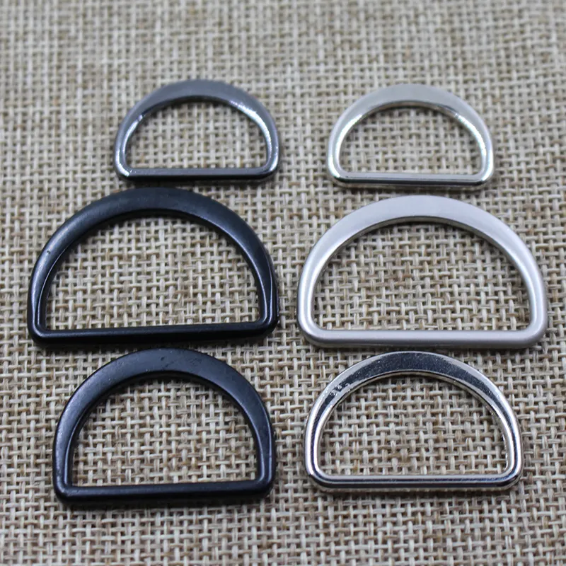 Accesorios de hebilla de anillo d de aleación plana de metal personalizados de alta calidad