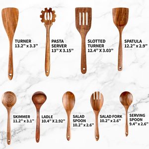 Juego de utensilios de cocina de 9 piezas de madera de teca natural de la marca Custom Bofa, ecológico, con acabado suave, antiadherente, accesorios para barbacoa, cómodo. - Product Image 5