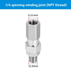 Pressure Washer Stainless Steel NPT 1/4 Adapter High Pressure Cleaner Connector Swivel Coupler