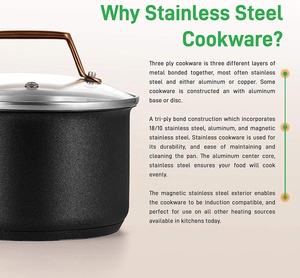 Chảo & Nồi Kiểu Dáng Bằng Nhôm Ép, Chảo Rán Vừa & Nhỏ Chảo Rán Tay Cầm Vàng Bộ Dụng Cụ Nấu Nướng Chống Dính - Product Image 6