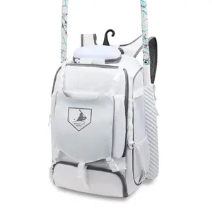 White Grey Softball Bag Baseball Backpack