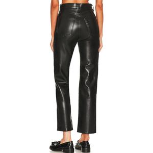 กางเกงหนังทรงขาบานแบบเรียบสำหรับผู้หญิง คุณภาพสูง ออกแบบแฟชั่นตามสั่ง ขายส่ง - Product Image 4