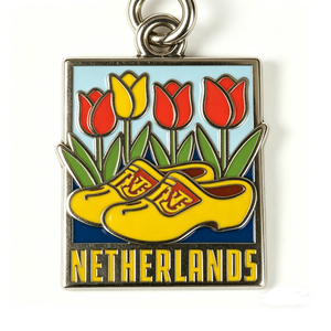 Netherlands Tulip and <b>Clogs</b> Metal Pin Souvenir Charm Rectangle Hard Enamel Zinc Alloy Gold Plated - Product Image 5
