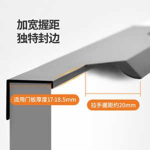 มือจับเฟอร์นิเจอร์และลูกบิดตู้เสื้อผ้า สีดำด้าน ทองขัดเงา อลูมิเนียมอัลลอยด์ ดีไซน์เรียบง่าย ติดตั้งง่าย - Product Image 3