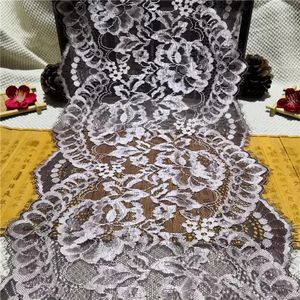 Adorno de encaje elástico para pestañas, accesorio para ropa, decoración, encaje ancho, 2 colores, negro, 25cm de ancho - Product Image 3