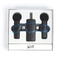 Microphone Lavalier Sans Fil K15 3-en-1 Anti-Bruit Mini Micro Cravate pour iPhone Android Vlog Diffusion en Direct Enregistrement