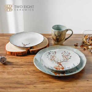 Assiette de table créative de noël, décoration peinte à la main de wapiti, tasses en <span class=keywords><strong>porcelaine</strong></span>, plats en céramique et ensembles de <span class=keywords><strong>vaisselle</strong></span> - Product Image 5