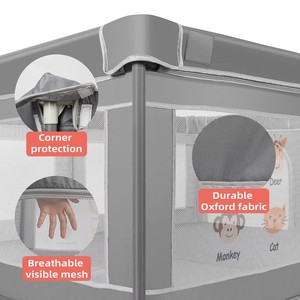 Centro attività per bambini box per cancello di sicurezza traspirante box per bambini box Extra large per neonati e bambini piccoli con cesto appeso - Product Image 4