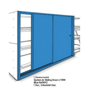 Système de portes coulissantes Fami Ar L1900 H2210 Bleu Ral5012 Usage industriel - Product Image 3