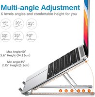 Soporte plegable para ordenador portátil de aluminio, Soporte de altura de ajuste ergonómico de aluminio para ordenador portátil, soporte de aleación de aluminio para ordenador portátil modelo X para Macbook