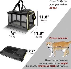 Free Sample IN STOCK Washable Airline Approved Tote Travel Bag for Puppy Dogs <b>Soft</b>-Sided Pet <b>Cat</b> <b>Carrier</b> - Product Image 3