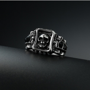 Bague tête de crâne style gothique punk pour hommes, bijoux et accessoires de mode hip-hop - Product Image 3
