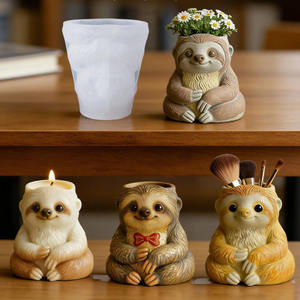 Moules en silicone pour bougies en forme d'<span class=keywords><strong>animal</strong></span> paresseux YS, boîte de rangement en plâtre, moule de coulée, fournitures de fabrication de pots de fleurs en béton DIY - Product Image 1