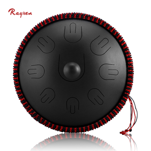 <span class=keywords><strong>Hluru</strong></span> DG9-14 14 pouces, <span class=keywords><strong>Handpan</strong></span> professionnel monocouche en cuivre et acier, Instrument de percussion à langue de cuivre, Clé Ré mineur - Product Image 4