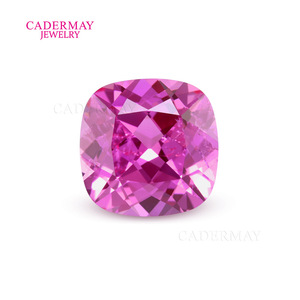 Cadermay Jewelry Synthetic Zircon Cushion Cut Light Rose Pink Loose Gemstone For Jewelry Making - Product Image 4