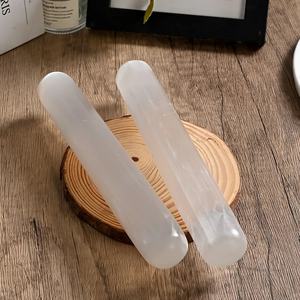 Wholesale High Quality Natural Stone Healing Crystal 20cm White <b>Selenite</b> <b>Wand</b> <b>Selenite</b> Stick for Meditation - Product Image 5