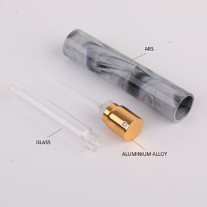 Factory Wholesale 10ml <strong>Plastic</strong> <strong>Bottle</strong> Perfume Frost Marble Pattern Twist Travel Pump Sprayer Promotional Cologne Spray - Product Image 3