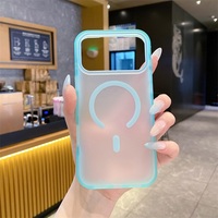 Duurzame, aangenaam aanvoelende acryl magnetische hoes voor iPhone 17 Pro, beschermende behuizing met verborgen luchtkussen, ondersteuning voor draadloos opladen