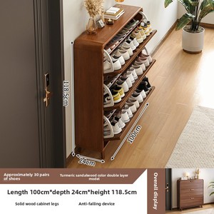 <span class=keywords><strong>Scarpiera</strong></span> Moderna Portatile in Legno con Ante <span class=keywords><strong>e</strong></span> Struttura in Metallo Dorato, Contenitore Durevole per Arredamento Soggiorno <span class=keywords><strong>e</strong></span> Hotel, Pieghevole - Product Image 4