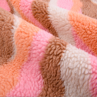 Tissu d'extérieur en polyester jacquard ondulé orange pour l'automne et l'hiver, peluche unie texturée pour enfants et femmes, matière pour jouets