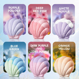 6 pièces/boîtes boule de bain en forme de coquille faite à la main naturelle <span class=keywords><strong>sel</strong></span> de bain moussant personnalisé pour le corps <span class=keywords><strong>sel</strong></span> de bain minéral avec des cristaux - Product Image 5