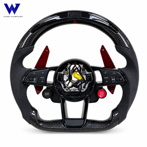 Volant personnalisé en fibre de carbone forgée et suède avec LED pour <span class=keywords><strong>Skoda</strong></span> Octavia RS <span class=keywords><strong>Scout</strong></span> Kodiaq Fabia Superb Scala Rapid 2014-2026 - Product Image 1