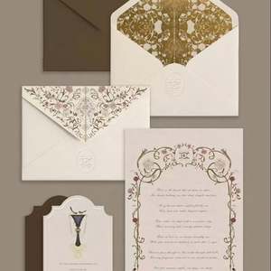 Cartes d'invitation de mariage élégantes en carton de coton avec impression typographique et dorure à chaud, avec carte RSVP - Product Image 6