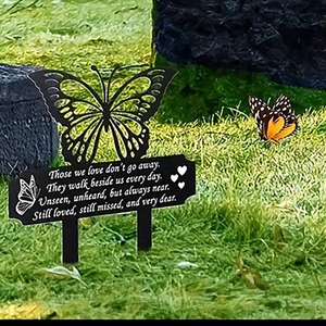 Acryl Schmetterling Garten Säule Outdoor Grab Dekoration <span class=keywords><strong>Memorial</strong></span> Plakette für Human Cemetery Ornamental Column Ornament - Product Image 1