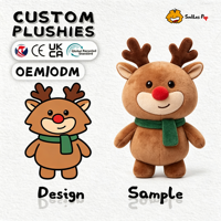 Renne en peluche personnalisé, série Noël, super doux et moelleux, non toxique, certifié CE UKCA, recyclé, cadeau mascotte personnalisé, vente chaude