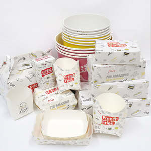 Embalaje de comida desechable ecológico artesanal de pared simple personalizado para pollo frito Nuggets Wings <span class=keywords><strong>Hambur</strong></span> Box comida rápida Almuerzo - Product Image 1