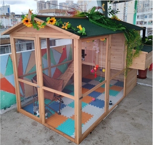 กรงสัตว์กลางแจ้งแบบพรีเมี่ยม-บ้านสัตว์เลี้ยงที่ปลอดภัยและกว้างขวางสำหรับกระต่ายแมวและสัตว์ขนาดเล็ก - Product Image 4