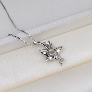 Collar con Colgante Floral de Plata S925 para Mujer, Accesorio de Joyería DIY con Perla de Circonio Grande, Producto Semiterminado, Perlas Sueltas - Product Image 4