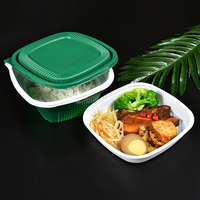 Boîte de rangement en plastique PP recyclable, adaptée au micro-ondes, pour aliments, céréales, sushis, nouilles et hamburgers, contenants d'emballage personnalisés pour la vente à emporter