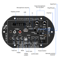 Carte amplificateur de subwoofer BT 150W amplificateur de son à double microphone 12V 24V 220V Mono Amplificador Support TF USB FM