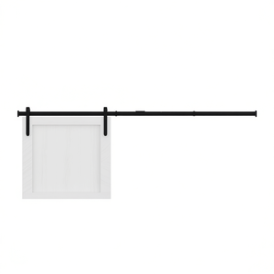 Kit de porte coulissante en acier au carbone mini, 78,7 pouces, noir, pour armoires de cuisine, design industriel - Product Image 1