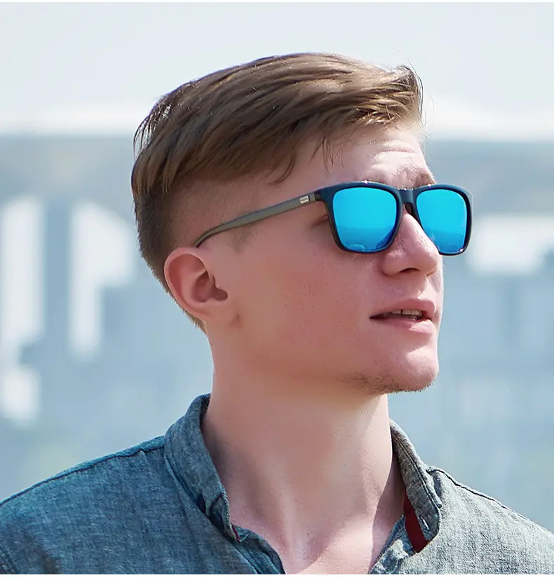2020 Moda Occhiali Da Sole Uomo Polarizzato struttura in metallo quadrata maschio occhiali da sole UOMO 